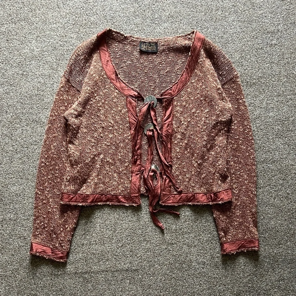 Vintage Y2K Hot Knots Hand Made Cardigan Sweater Renaissance Cottage Fairy Core - Picture 1 of 11